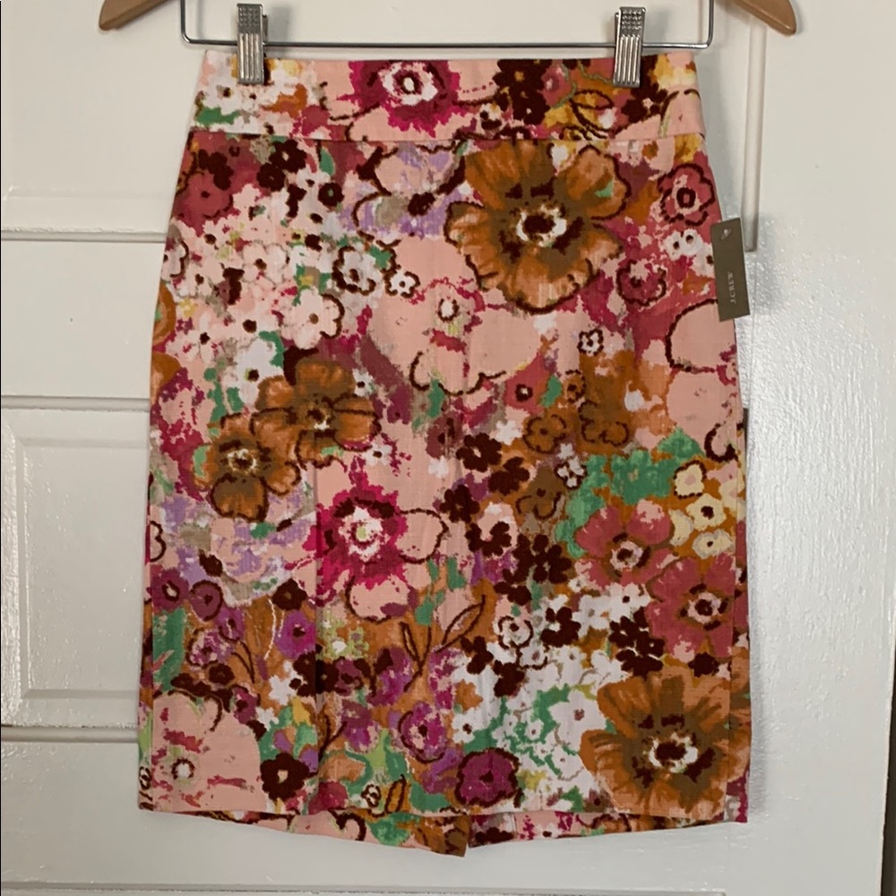 J. Crew Pencil Skirt in Pink and Brown
